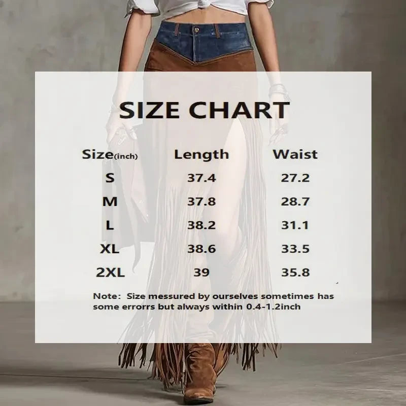 Bohemian Fringe Maxi Skirt