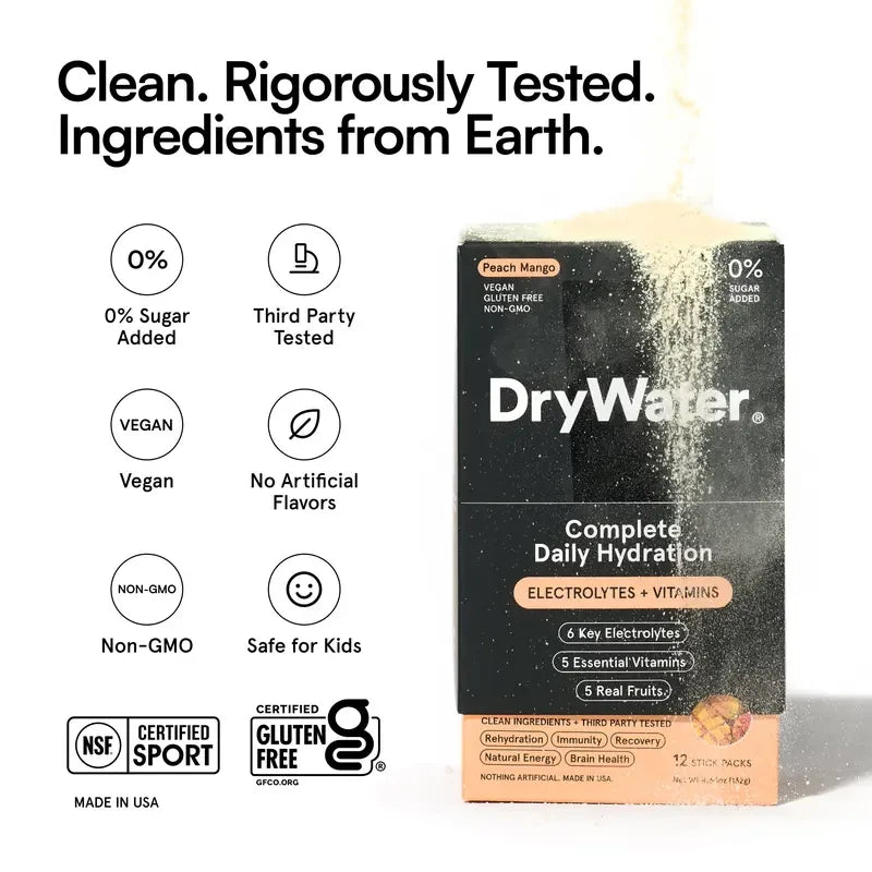 DryWater Electrolyte Hydration Powder Packets