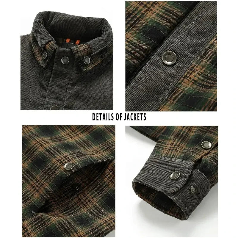 Sherpa Fleece Lined Flannel Shirt Jacket