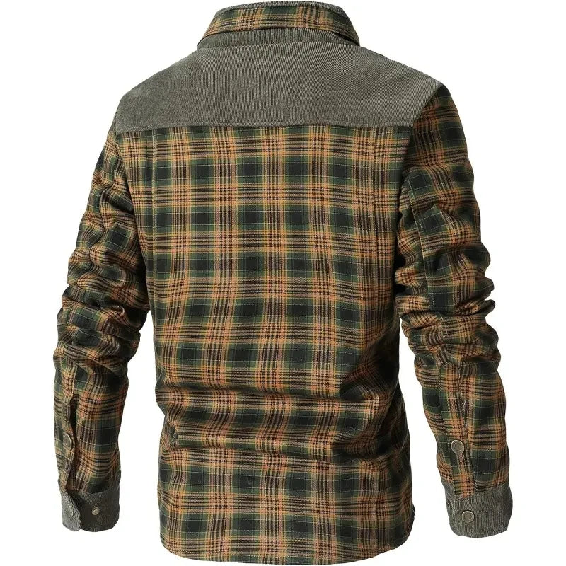 Sherpa Fleece Lined Flannel Shirt Jacket