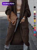 Drop Shoulder Long Knit Cardigan