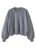 Oversized Lantern Sleeve Knit Sweater