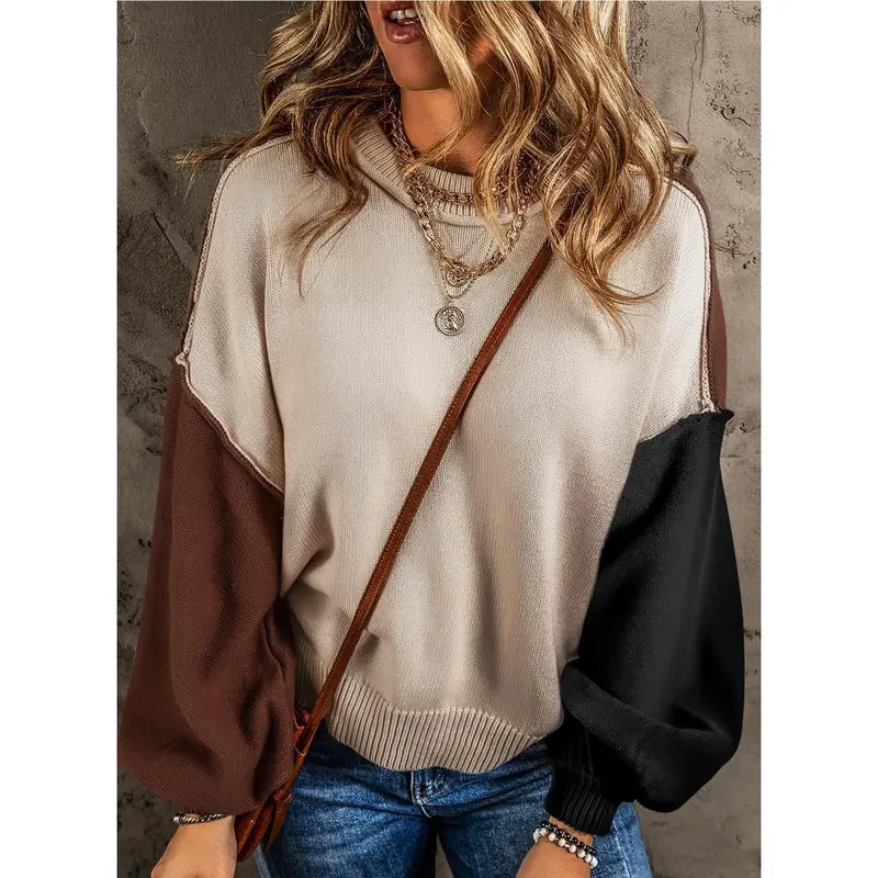 Colorblock Cotton Knit Pullover