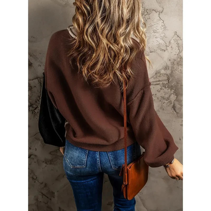 Colorblock Cotton Knit Pullover