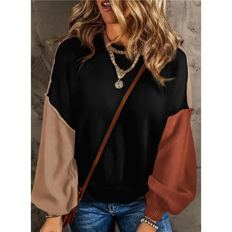 Colorblock Cotton Knit Pullover