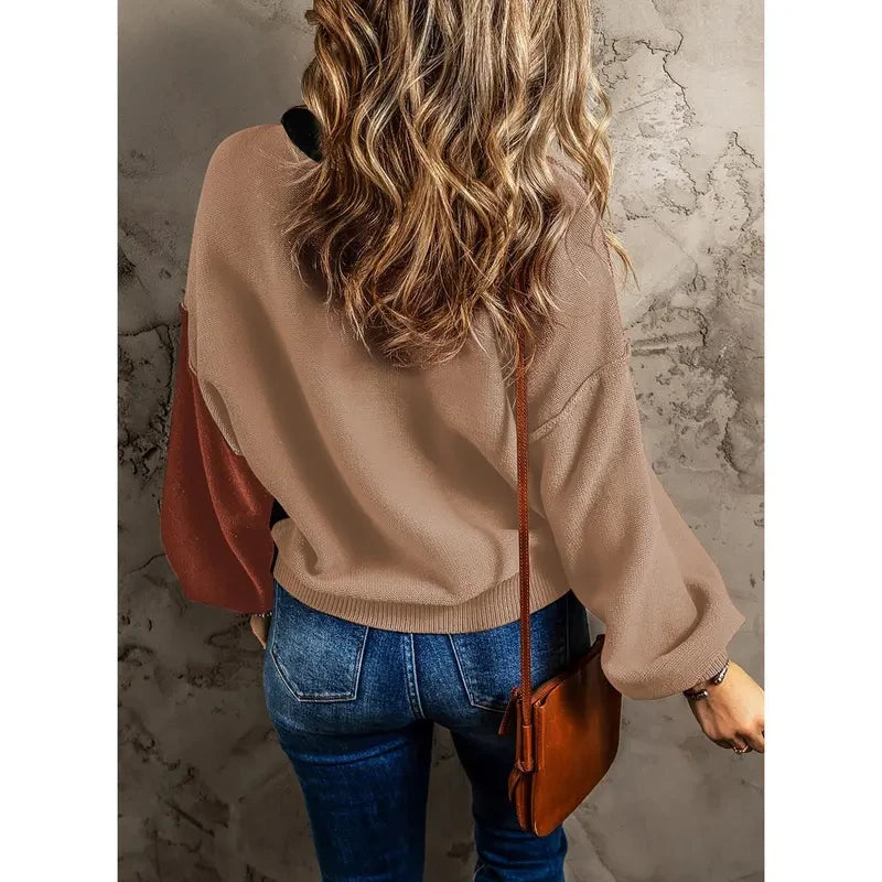 Colorblock Cotton Knit Pullover