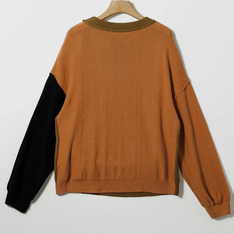 Colorblock Cotton Knit Pullover