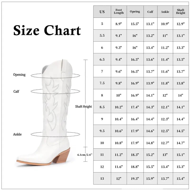 Embroidered Western Cowboy Boots