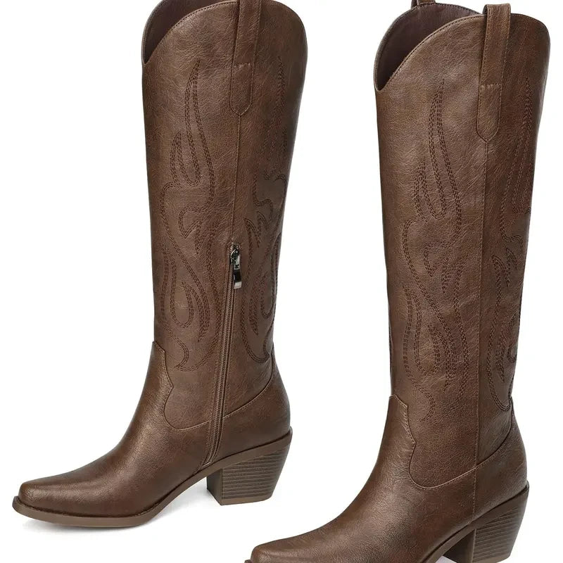 Embroidered Western Cowboy Boots