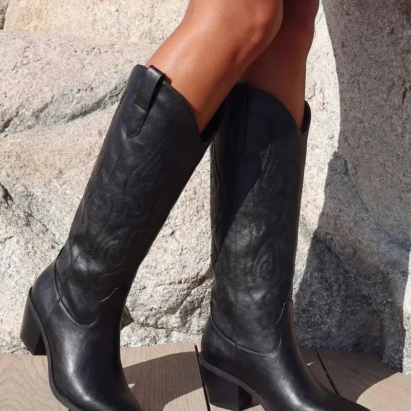 Embroidered Western Cowboy Boots