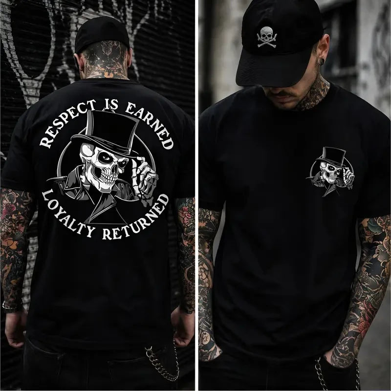 Skull Graphic Biker T-Shirt