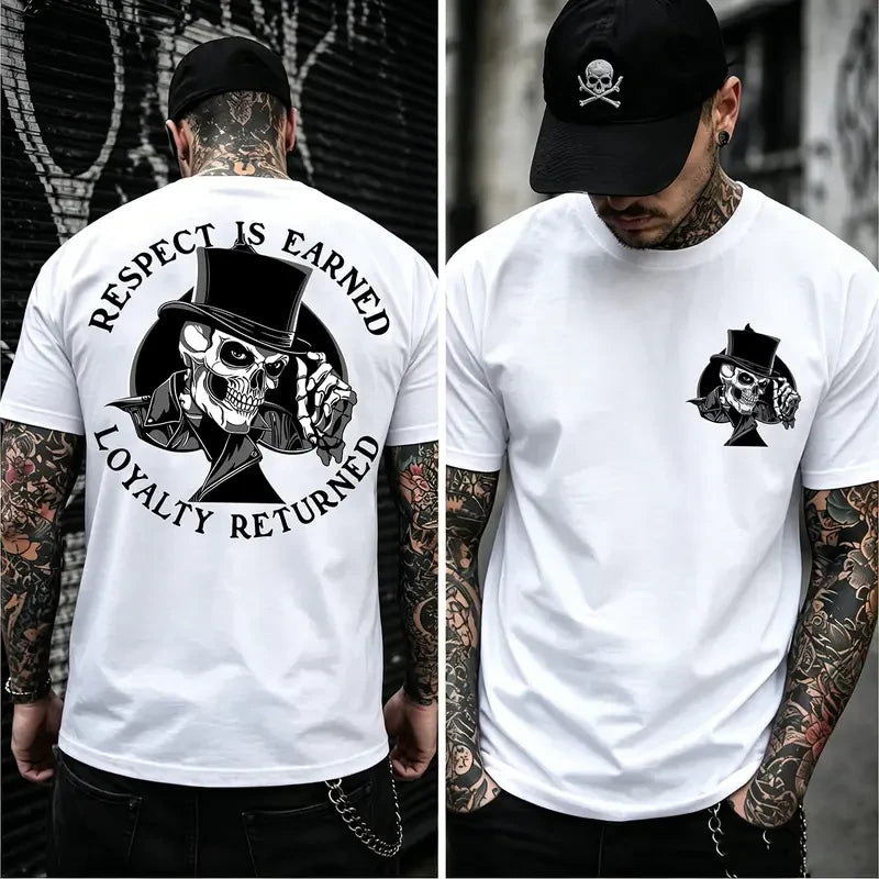 Skull Graphic Biker T-Shirt