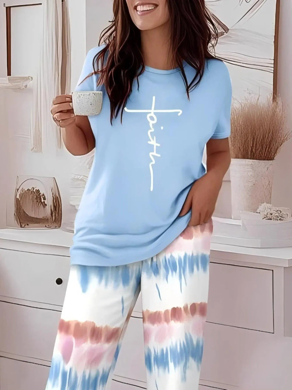 Casual Printed Loungewear Set
