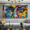 Modern Framed Graffiti Canvas Painting
