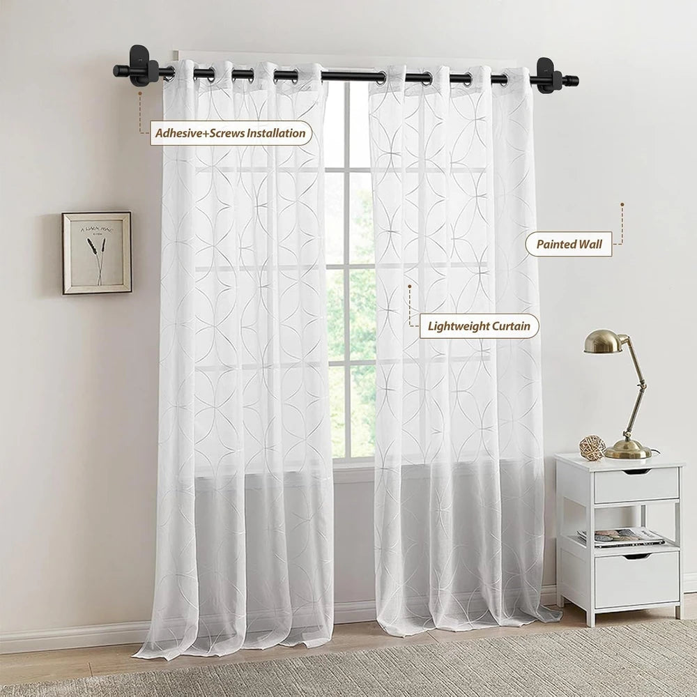 Black No Drilling Curtain Rod