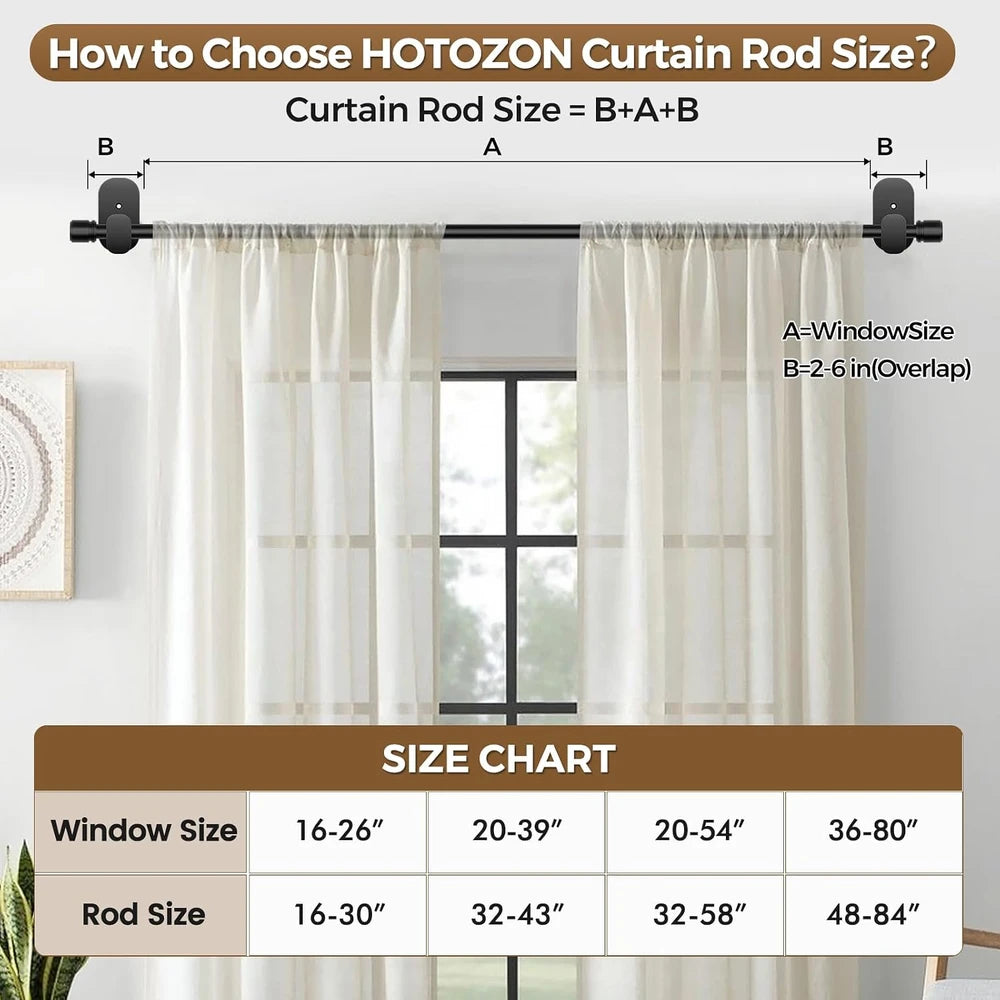Black No Drilling Curtain Rod