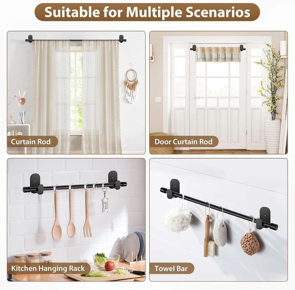 Black No Drilling Curtain Rod