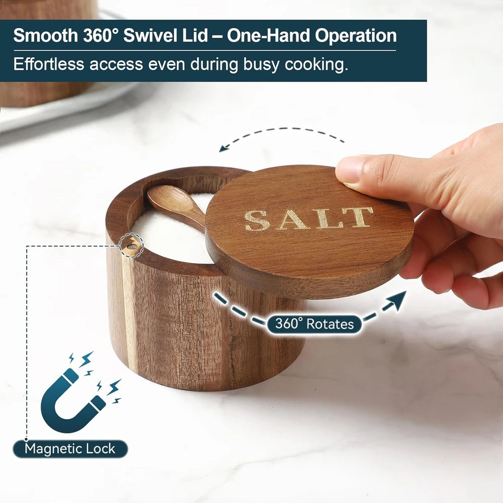 Acacia Wood Salt Cellar