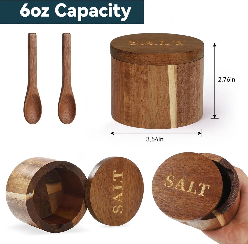 Acacia Wood Salt Cellar