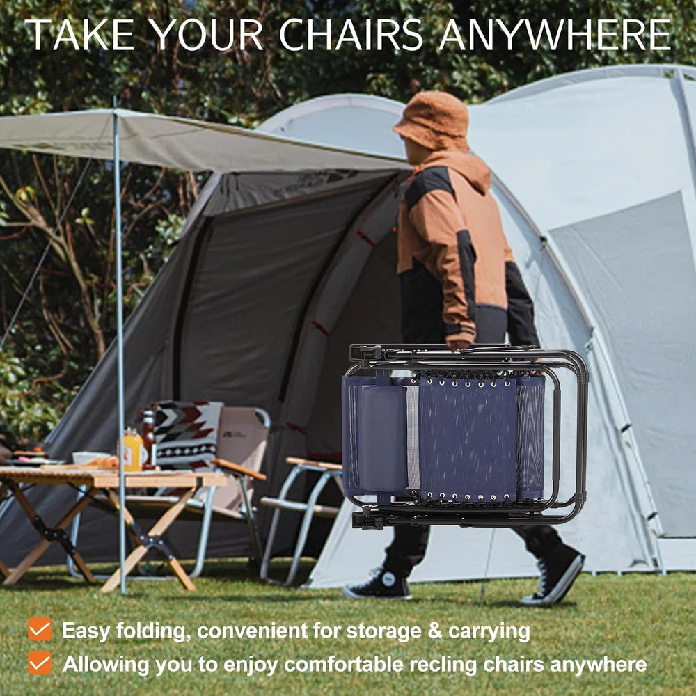 Sweetcrispy Zero Gravity Folding Lounge Chair Set