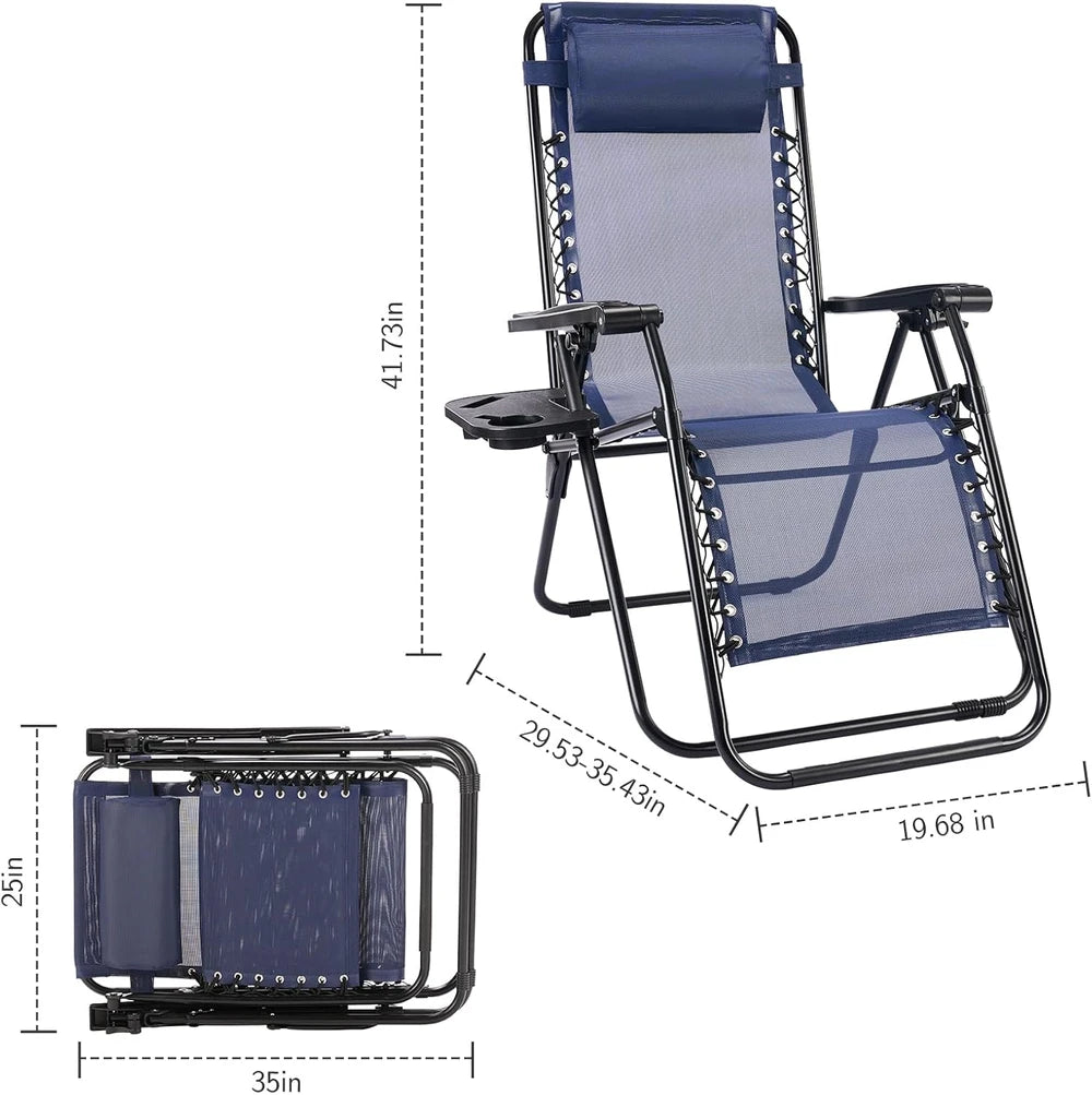 Sweetcrispy Zero Gravity Folding Lounge Chair Set