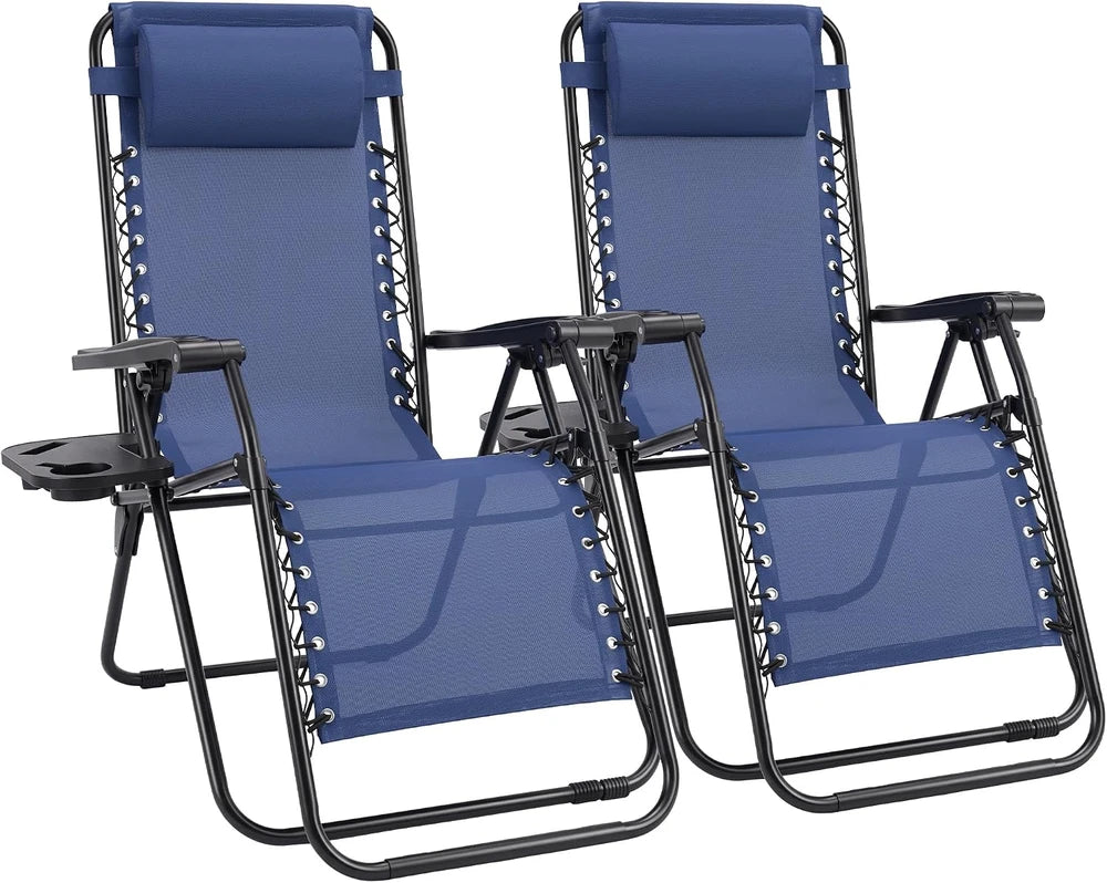 Sweetcrispy Zero Gravity Folding Lounge Chair Set