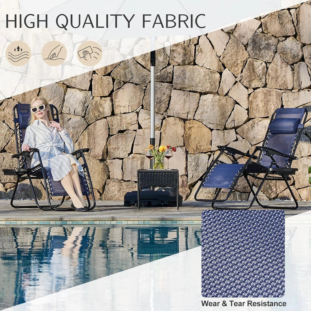 Sweetcrispy Zero Gravity Folding Lounge Chair Set