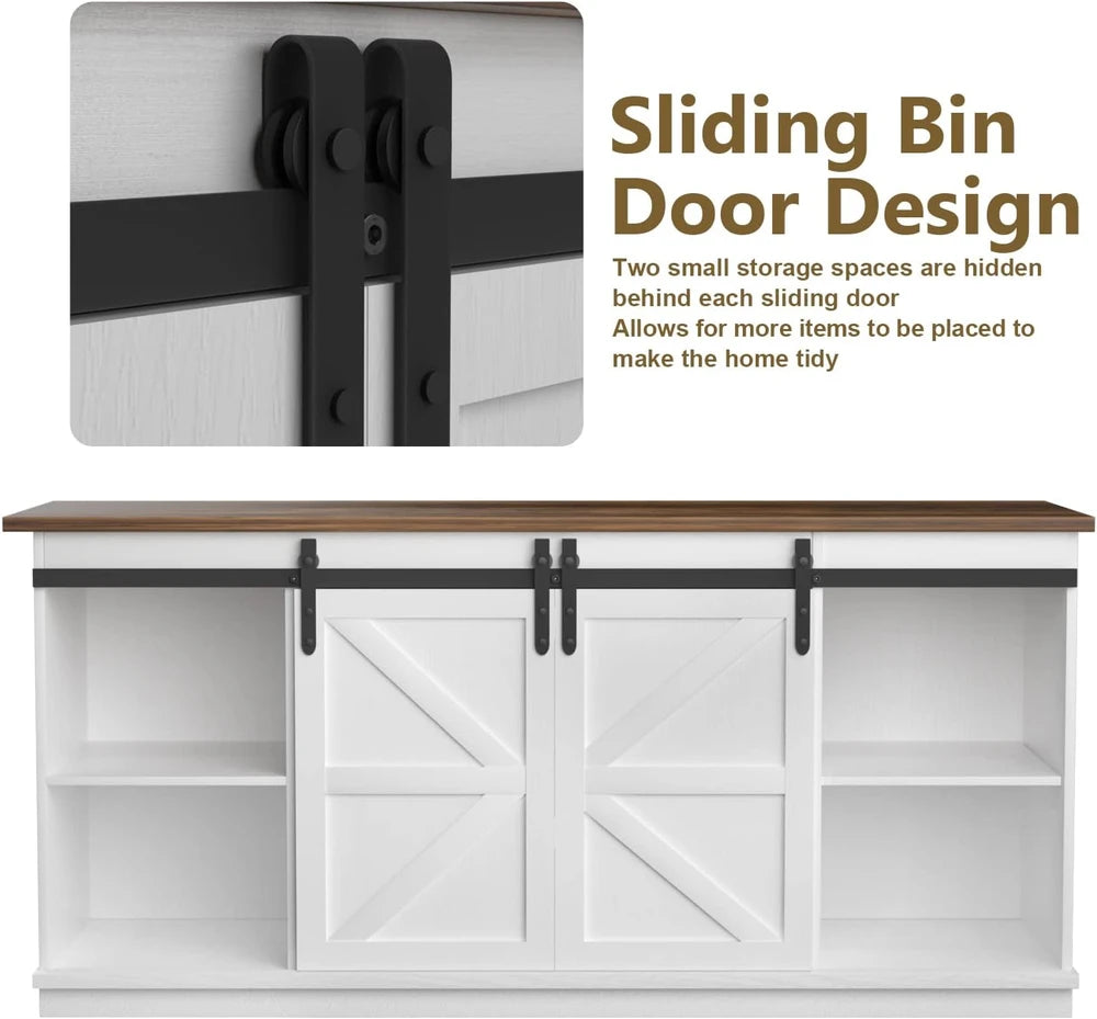 Jummico Sliding Barn Door TV Stand