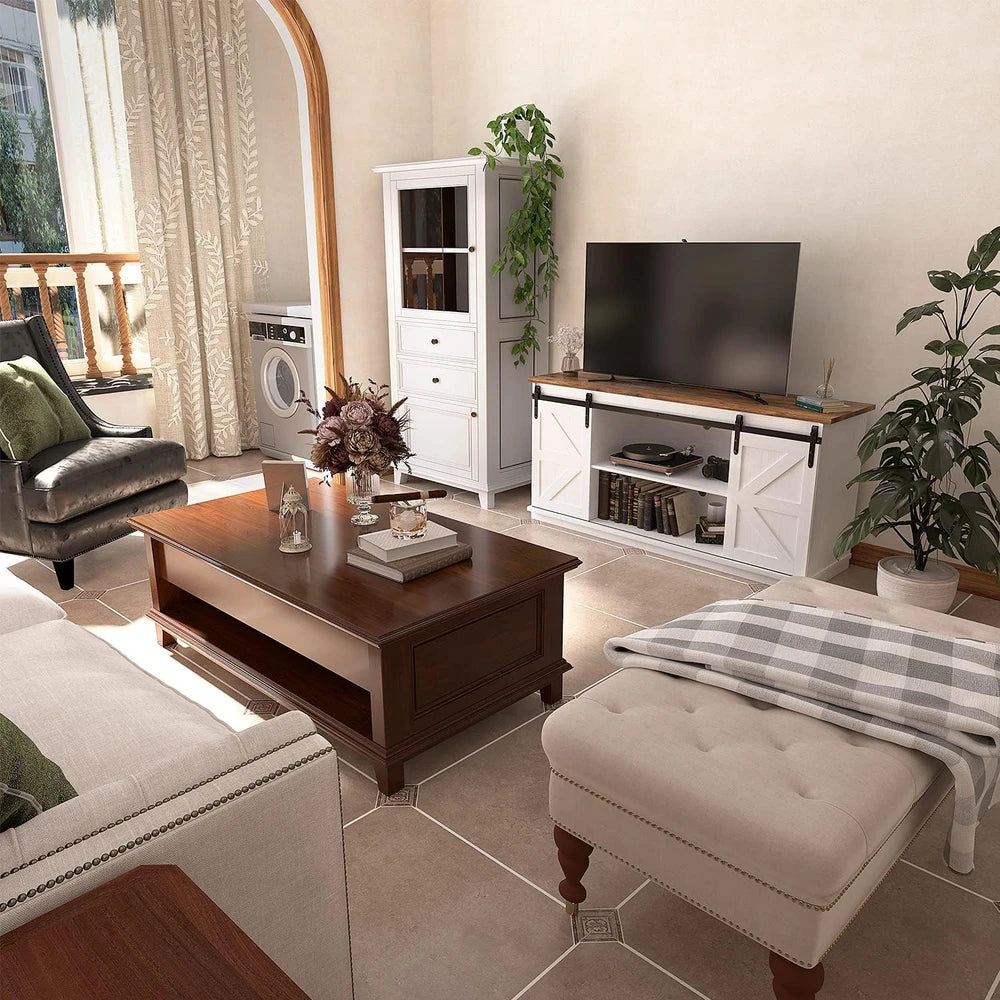Jummico Sliding Barn Door TV Stand