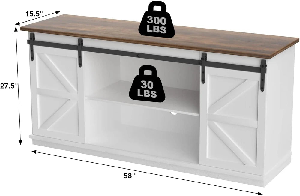 Jummico Sliding Barn Door TV Stand