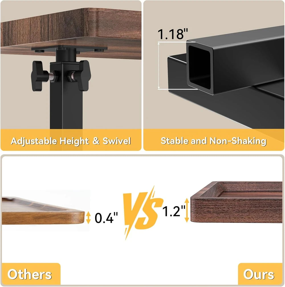 Walnut Brown Adjustable C Table