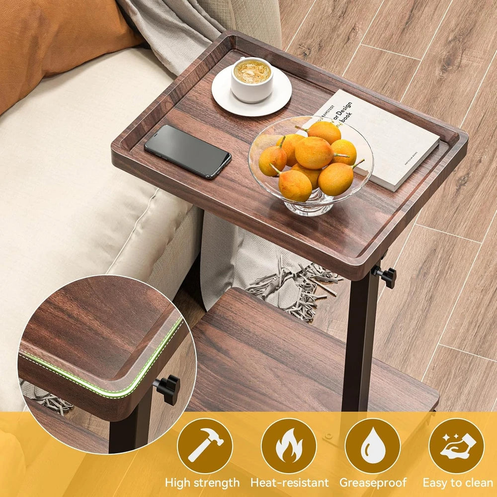 Walnut Brown Adjustable C Table