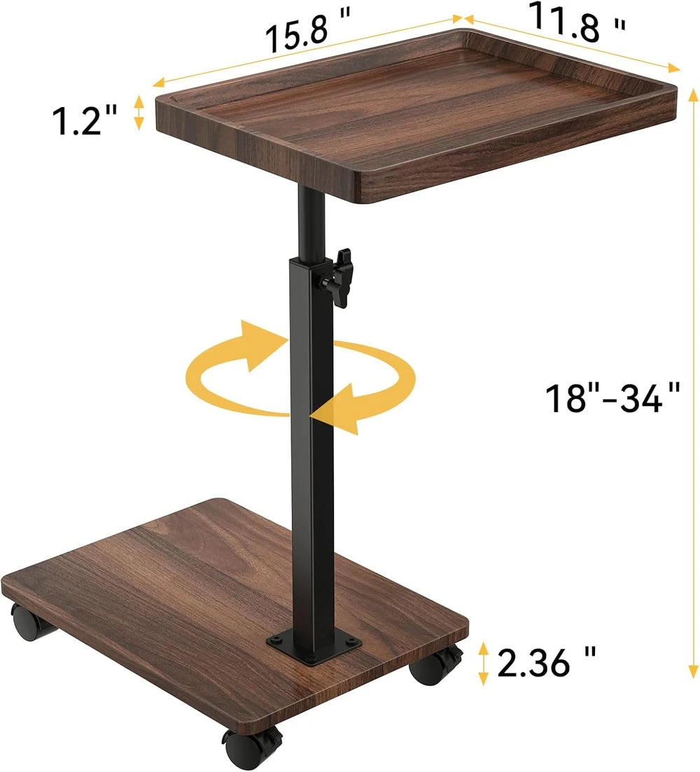 Walnut Brown Adjustable C Table