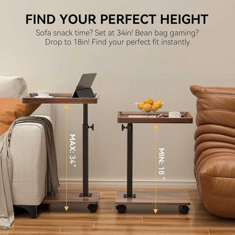 Walnut Brown Adjustable C Table