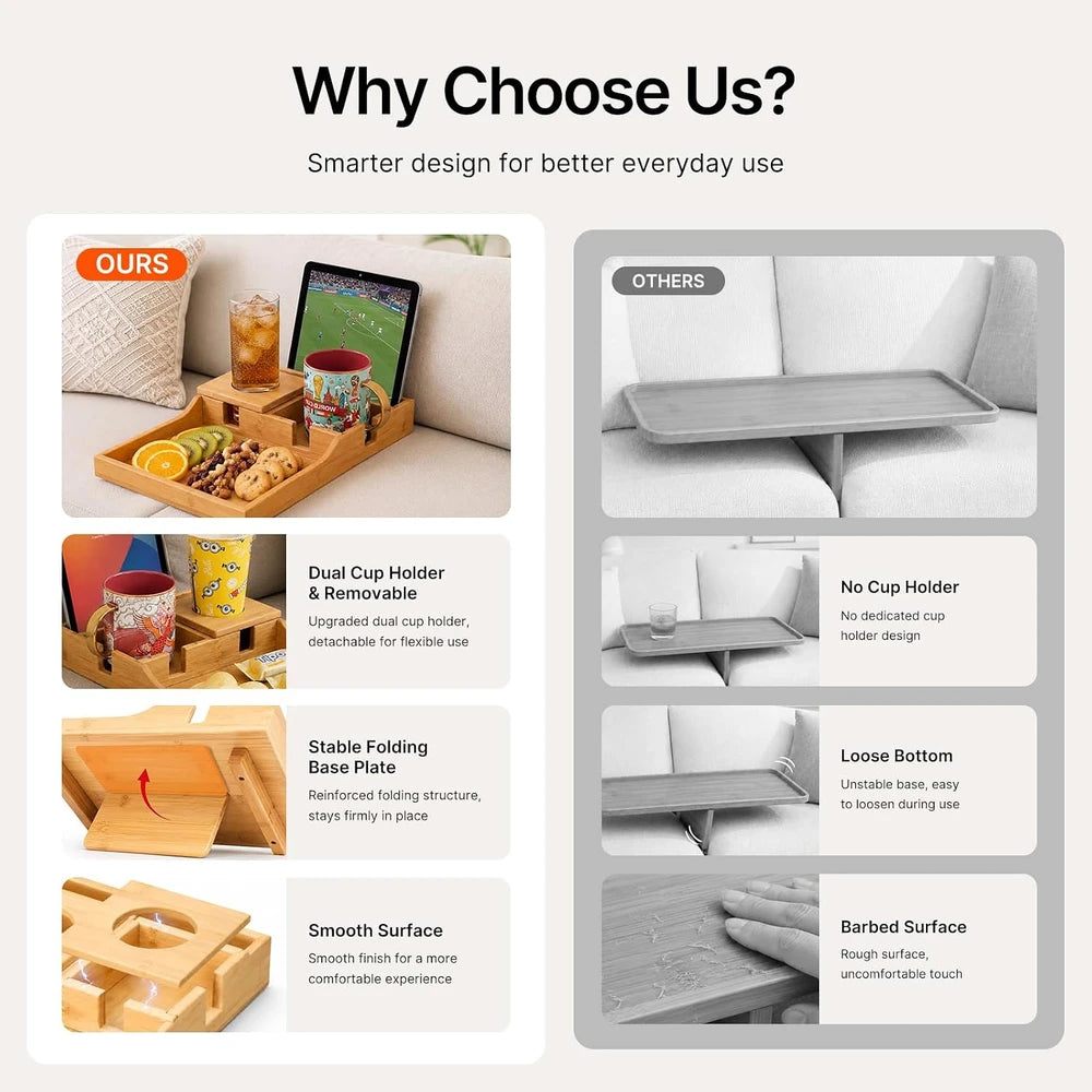 Bamboo Couch Tray Insert