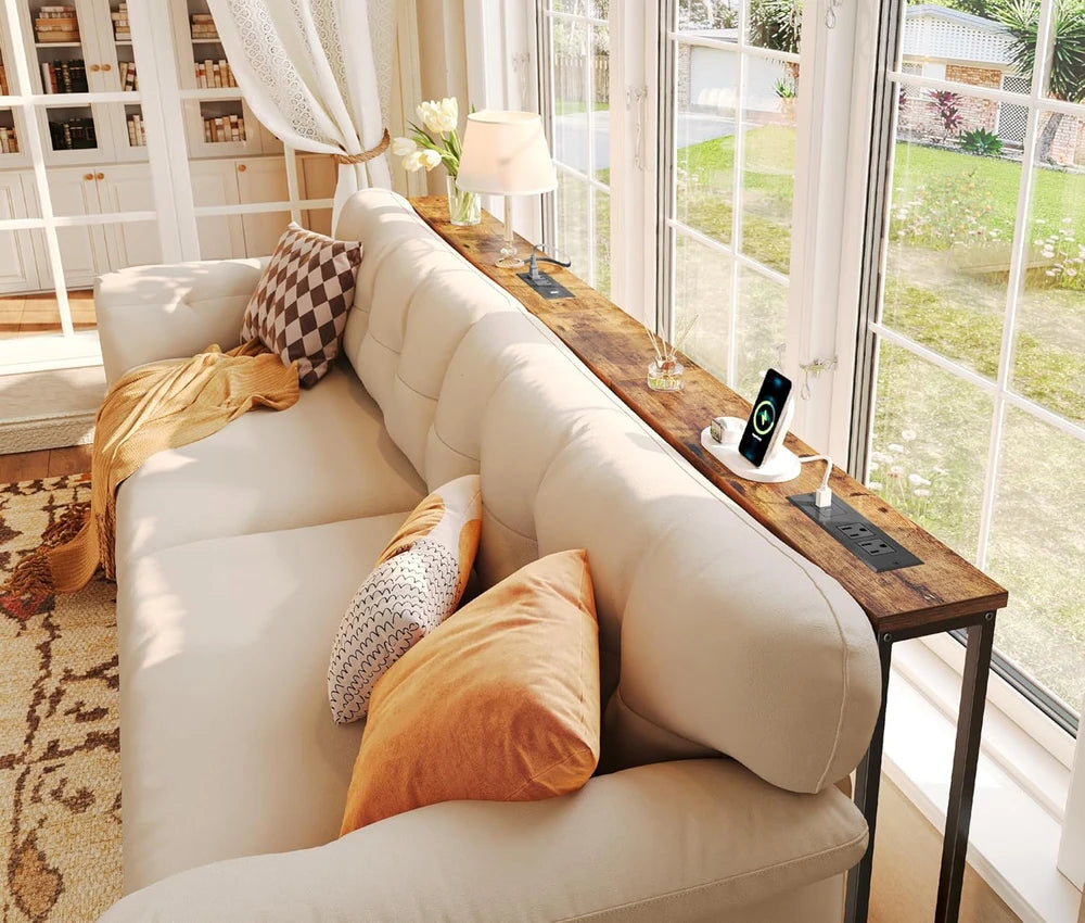 SUPERJARE Narrow Behind Couch Table