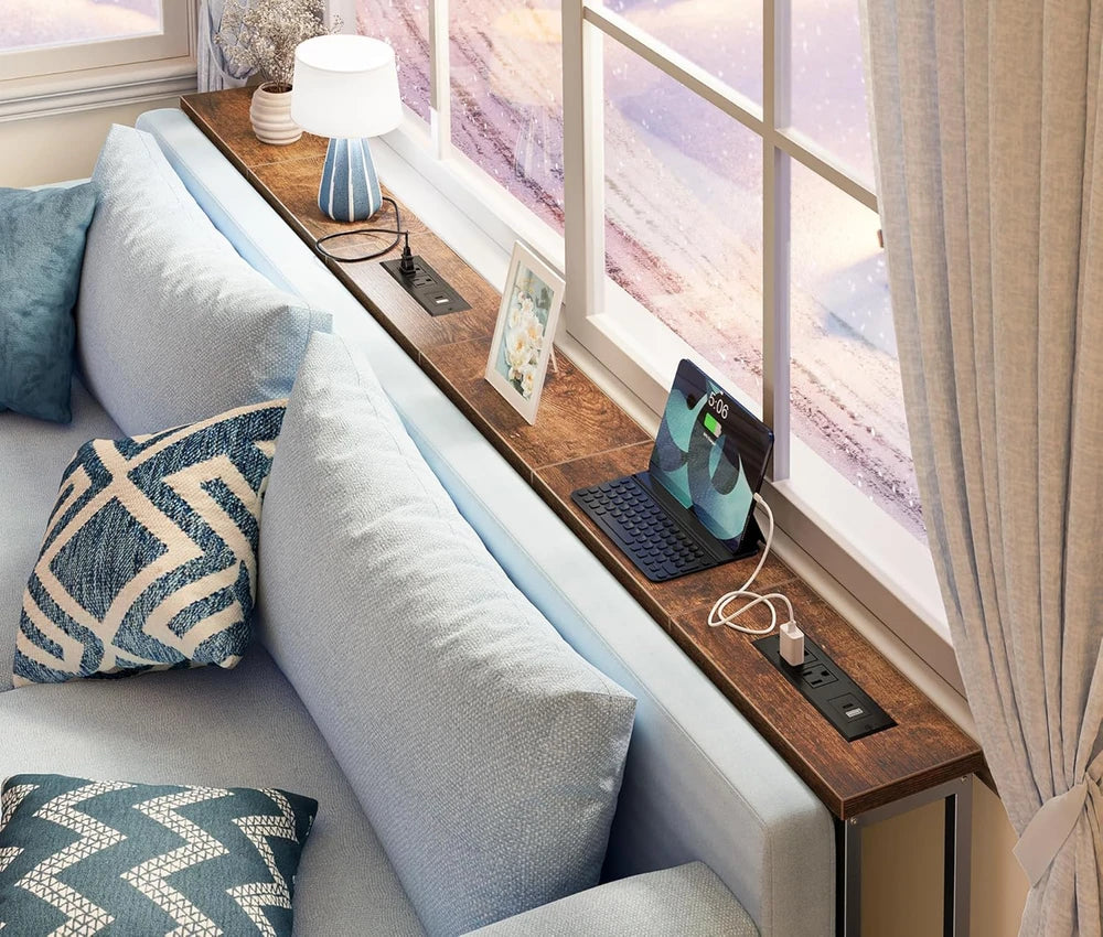 SUPERJARE Narrow Behind Couch Table
