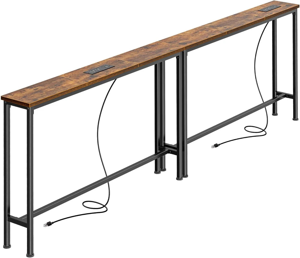 SUPERJARE Narrow Behind Couch Table
