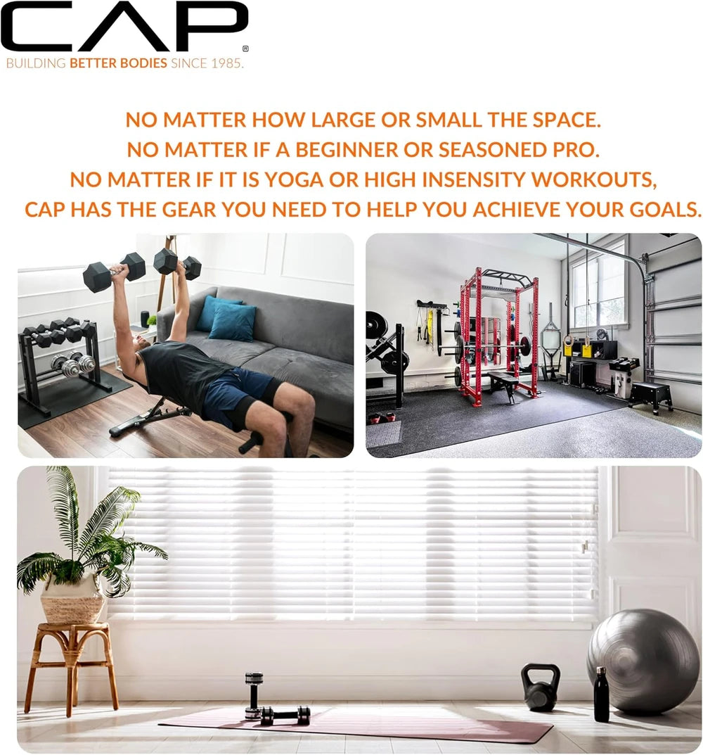 Rubber Hex Dumbbell Set with Vertical Storage Rack