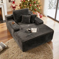 Upholstered Corduroy Chaise Lounge Sofa Bed