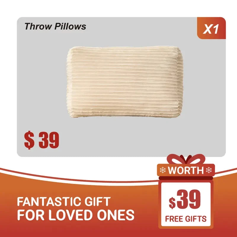 Plush Corduroy Convertible Chaise Lounge
