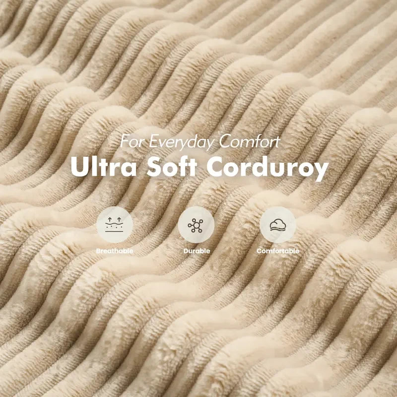 Plush Corduroy Convertible Chaise Lounge