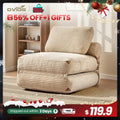 Plush Corduroy Convertible Chaise Lounge