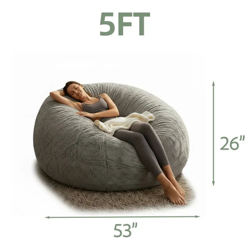 Oversized Flannel Memory Foam Bean Bag Chair