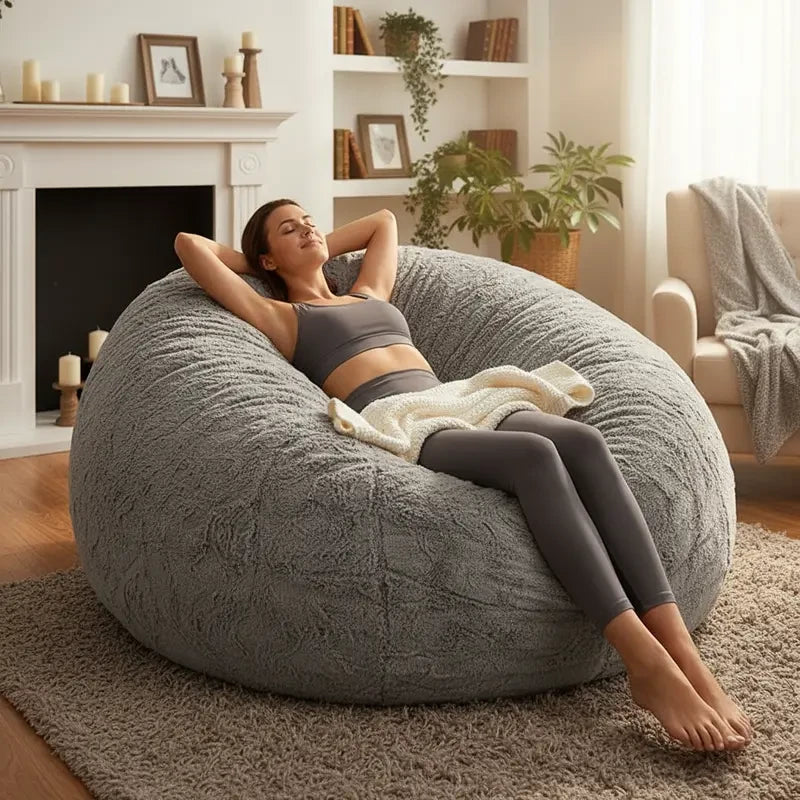 Oversized Flannel Memory Foam Bean Bag Chair