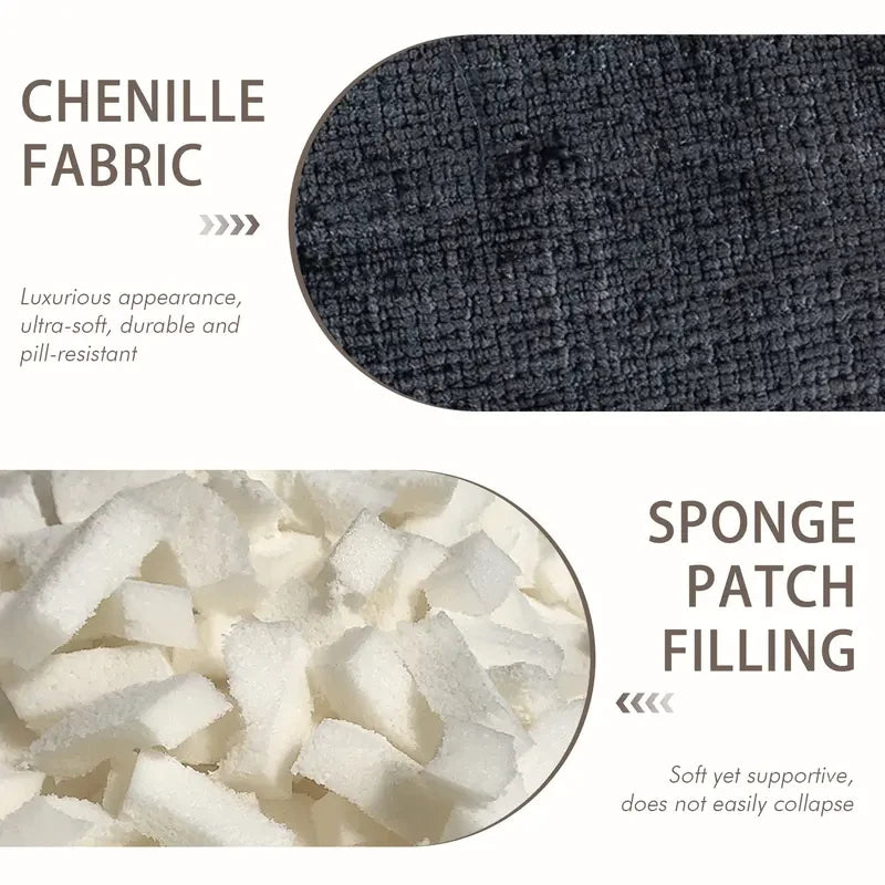 Oversized Chenille Bean Bag Chair