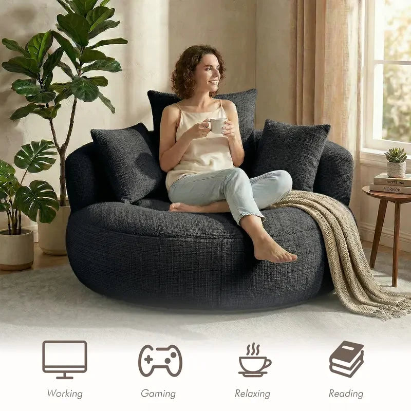 Oversized Chenille Bean Bag Chair