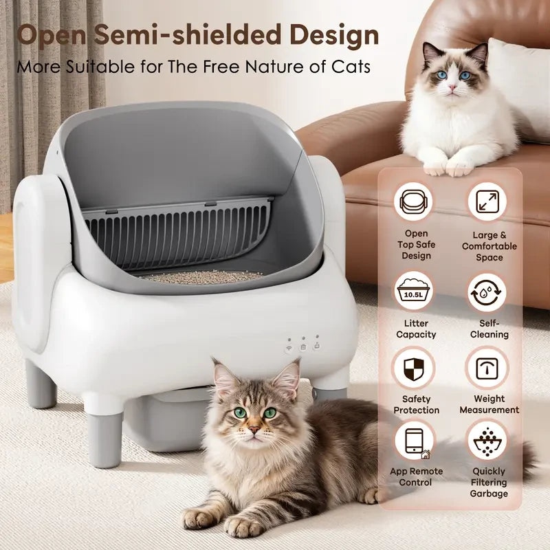 FUMOI Automatic Litter Box for Multi-Cat Homes