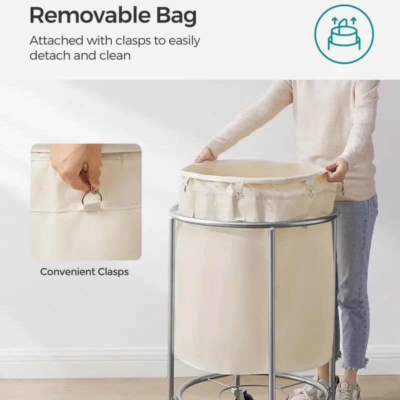 Rolling Laundry Basket with Wheels