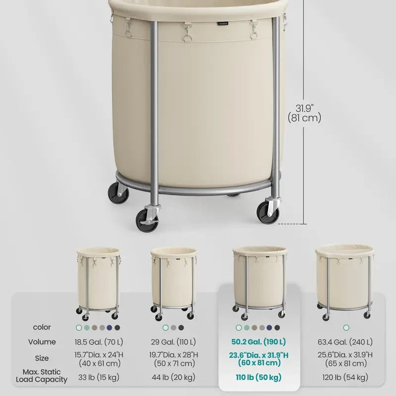 Rolling Laundry Basket with Wheels
